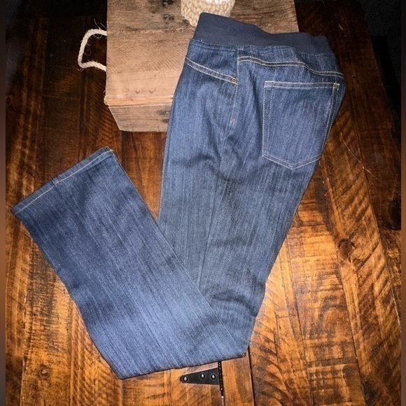 Boston Proper Denim - UEC BOSTON PROPER Wide Leg Jean-Womens 6 Dark Wash Stretch Waistband